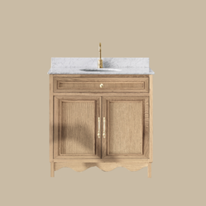 Belle Scalloped Vanity 900 Freestanding – Honey Oak