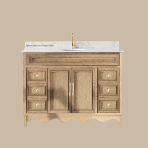 Belle Scalloped Vanity 1200 Freestanding – Honey Oak