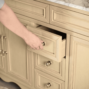 Belle Scalloped Vanity 900 Freestanding – Honey Oak