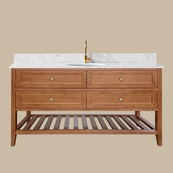 Audrey Vanity Freestanding 1500 Single Bowl - Brown Oak 