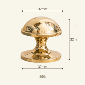 Audrey Solid Brass Knob 32mm - Chrome/Gloss Gold