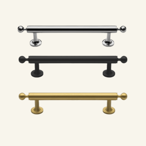 Eleanor Solid Brass Handle 96/128mm - Chrome/Brushed Gold/Matt Black